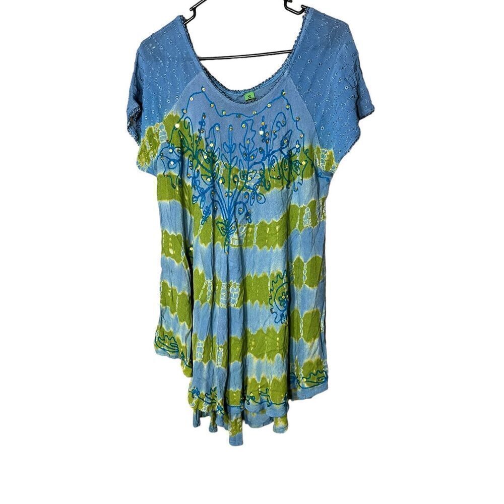 Sunflower Brand Women‎ Free size Sleeveless Blue Green Sequins Pullover Dress